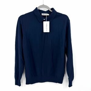 Collars & Co Australian Merino Wool Polo Sweater in dark blue Size XL